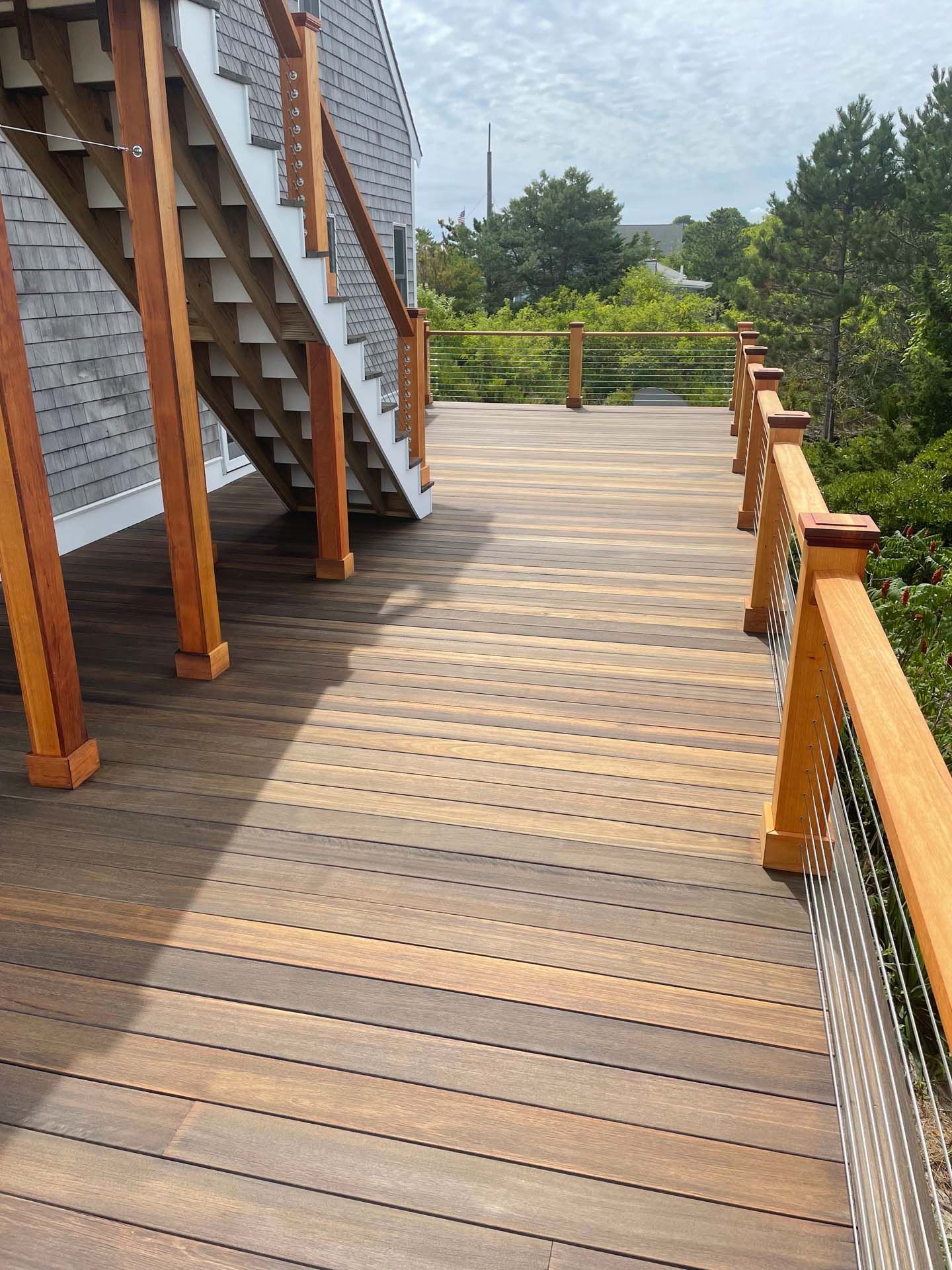 Deck carpentry and deck staining