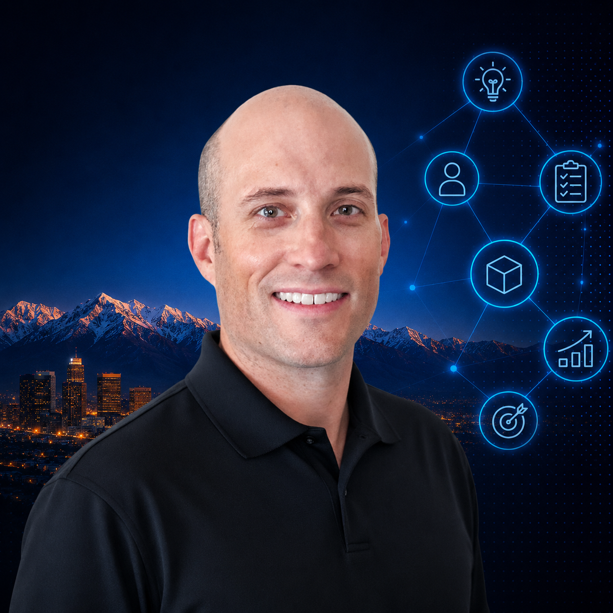Scott Williamson tech executive in dusk background