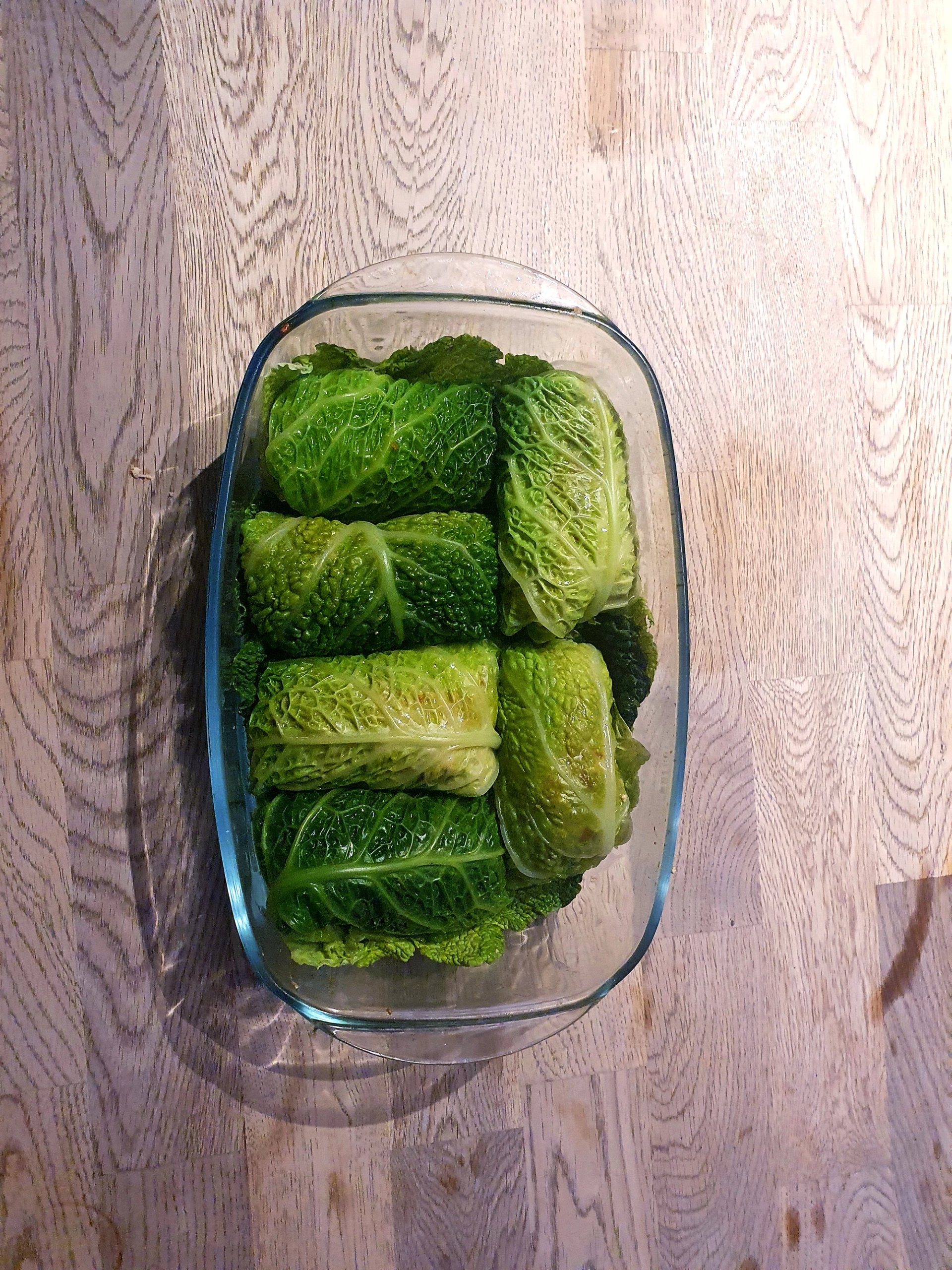 Wege gołąbki z tofu, ryżem w bulionie pieczone godzinami