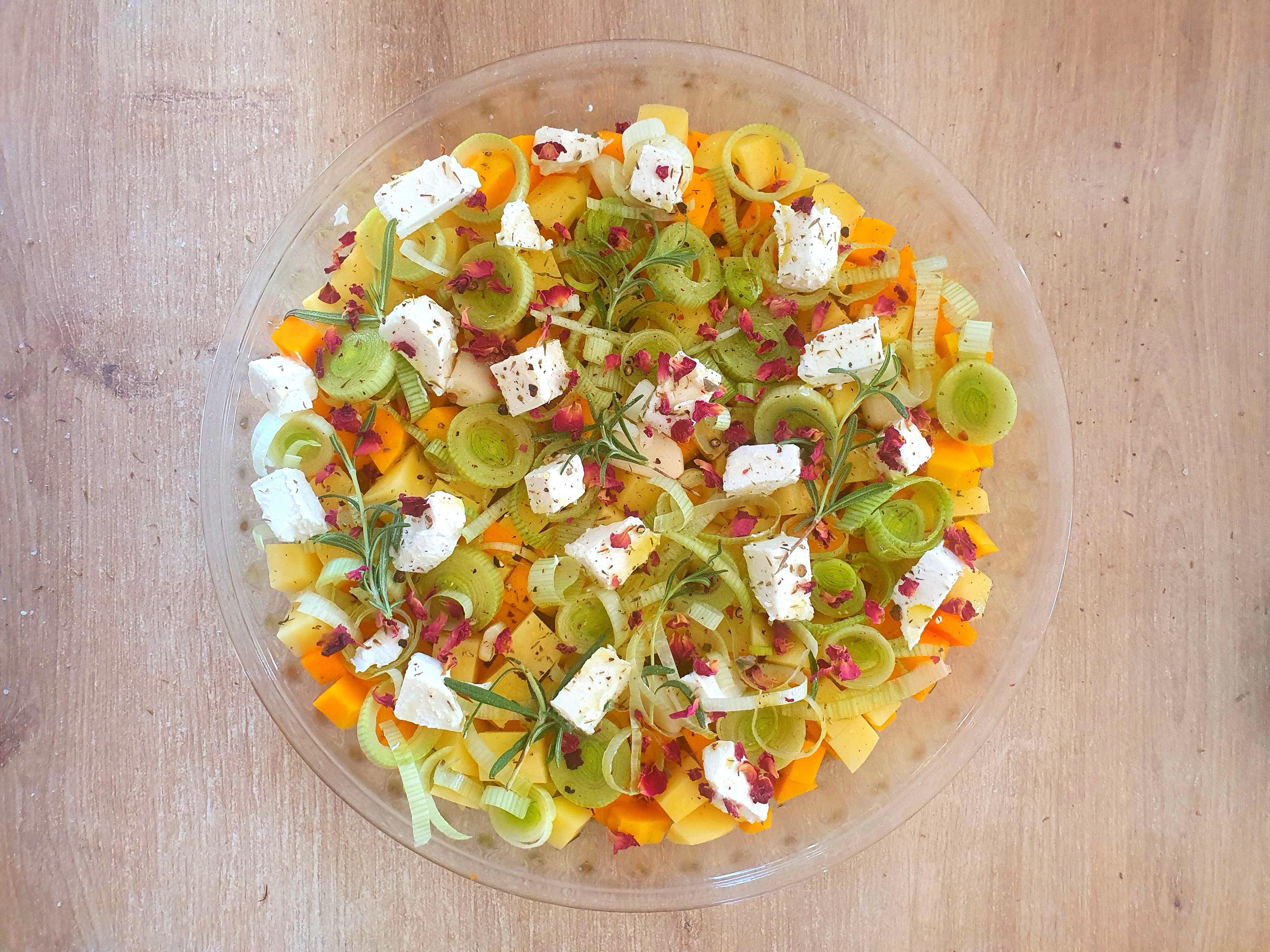 Pieczona dynia, por i feta - czad! - Przystawka - Fusion - przepis