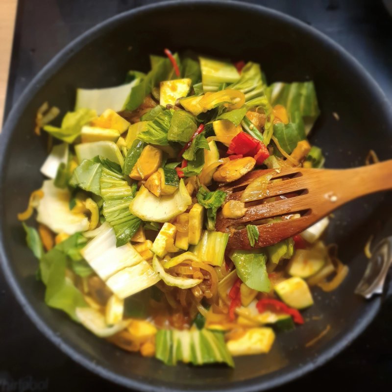 Pak choi w curry Pak choi w curry