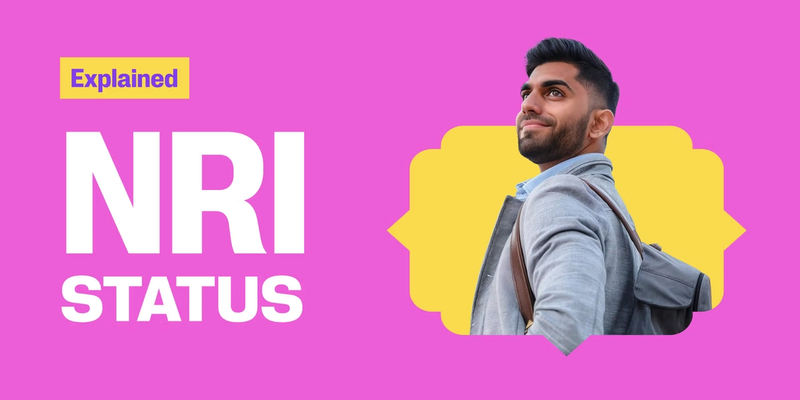 NRI Status explained — blog cover with smiling man and bold pink background