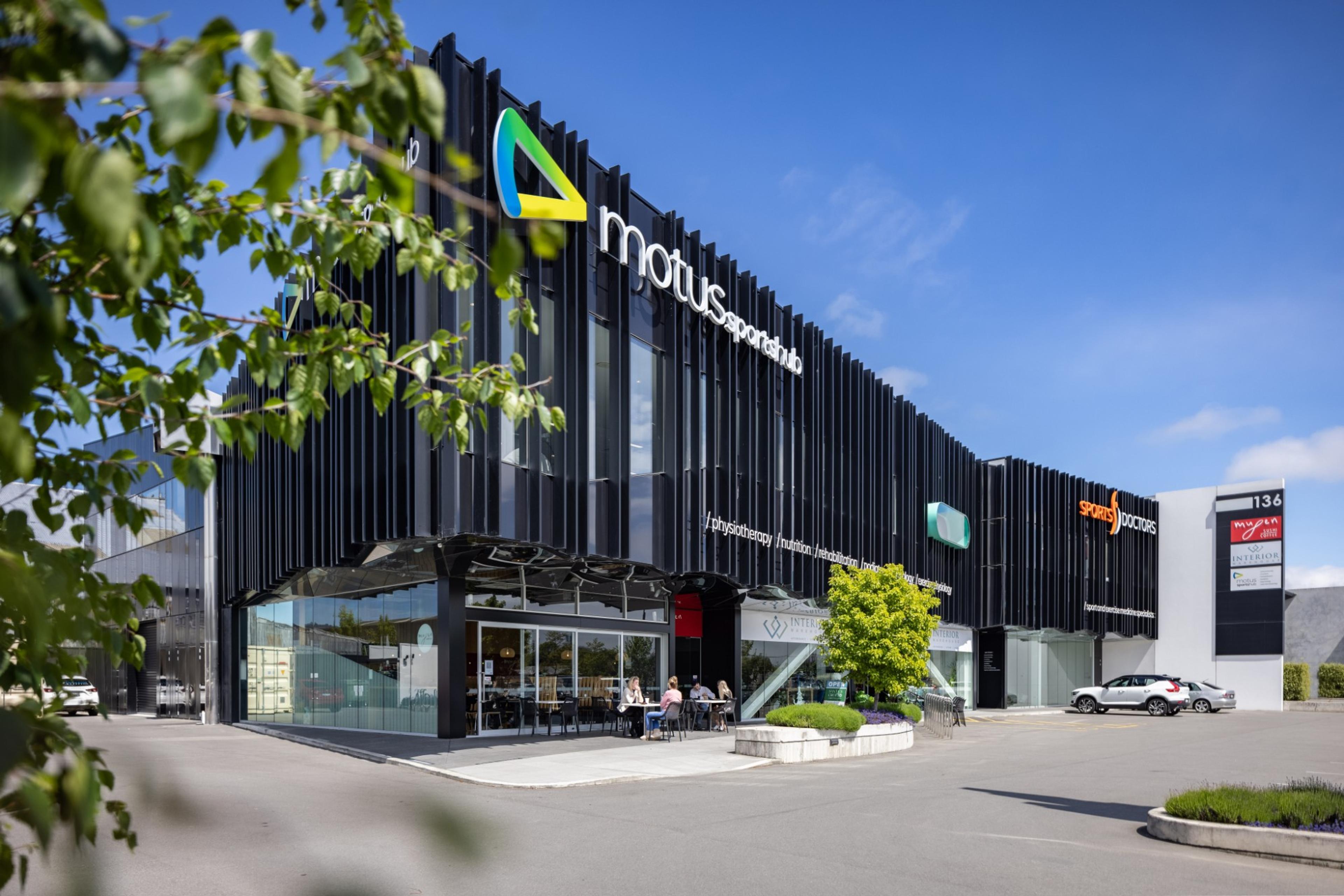 The Motus Sports Hub building on Moorhouse Avenue