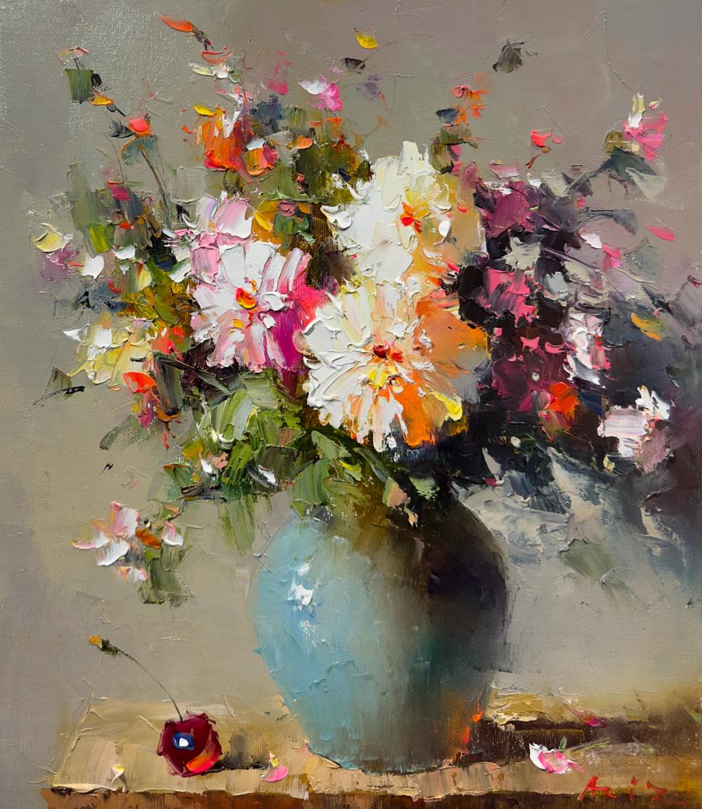 The bouquet on the table