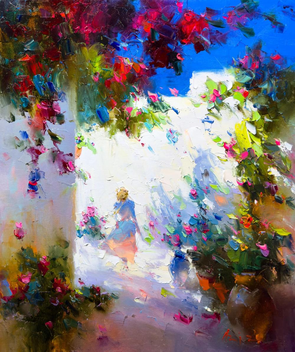 A walk in the shade of the Bougainvillea