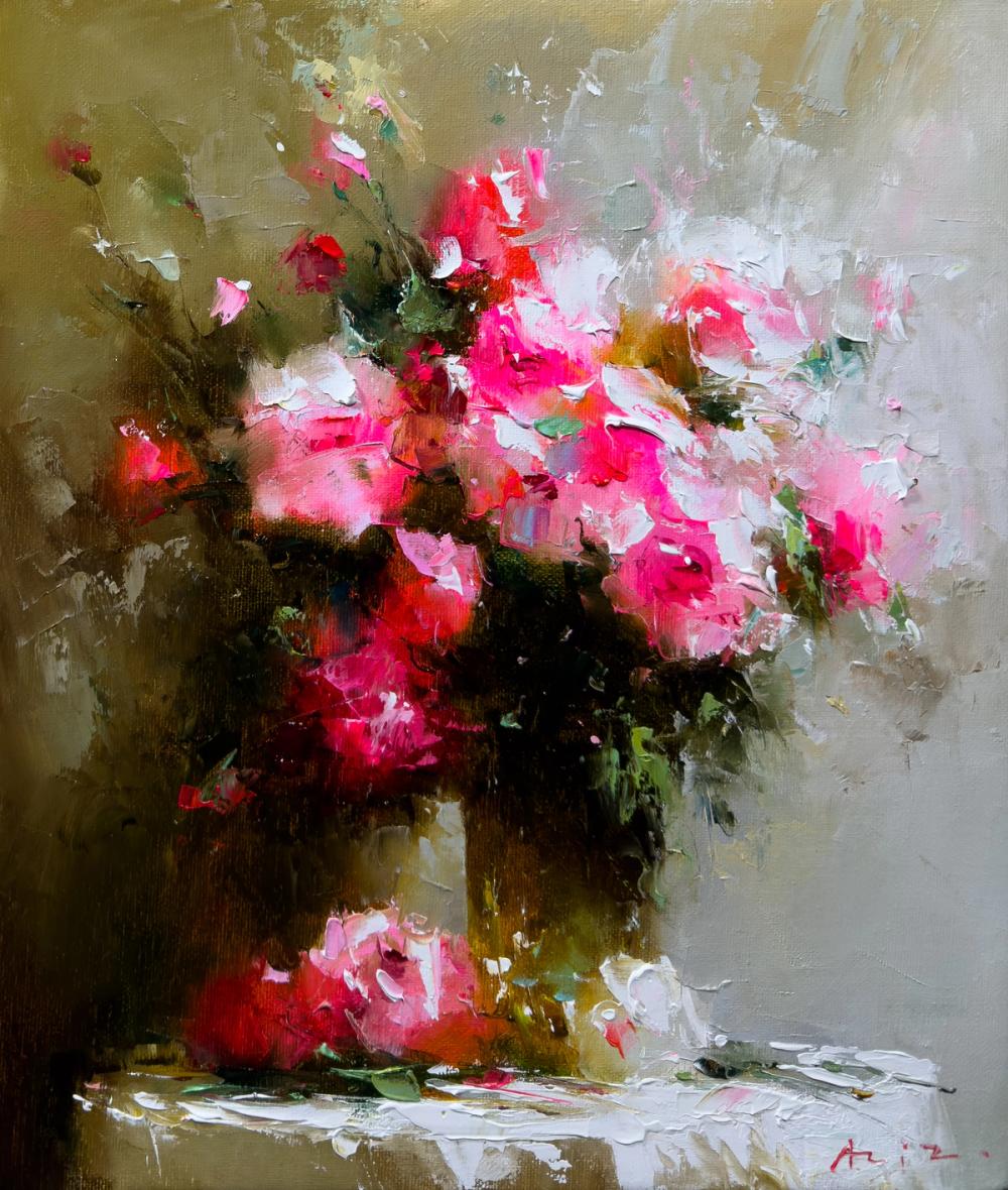 Pink roses in a vase
