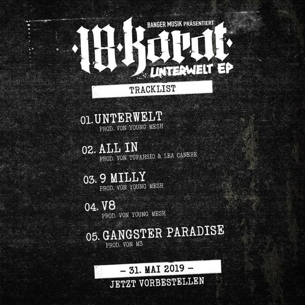 Unterwelt EP - 18 Karat - Cover