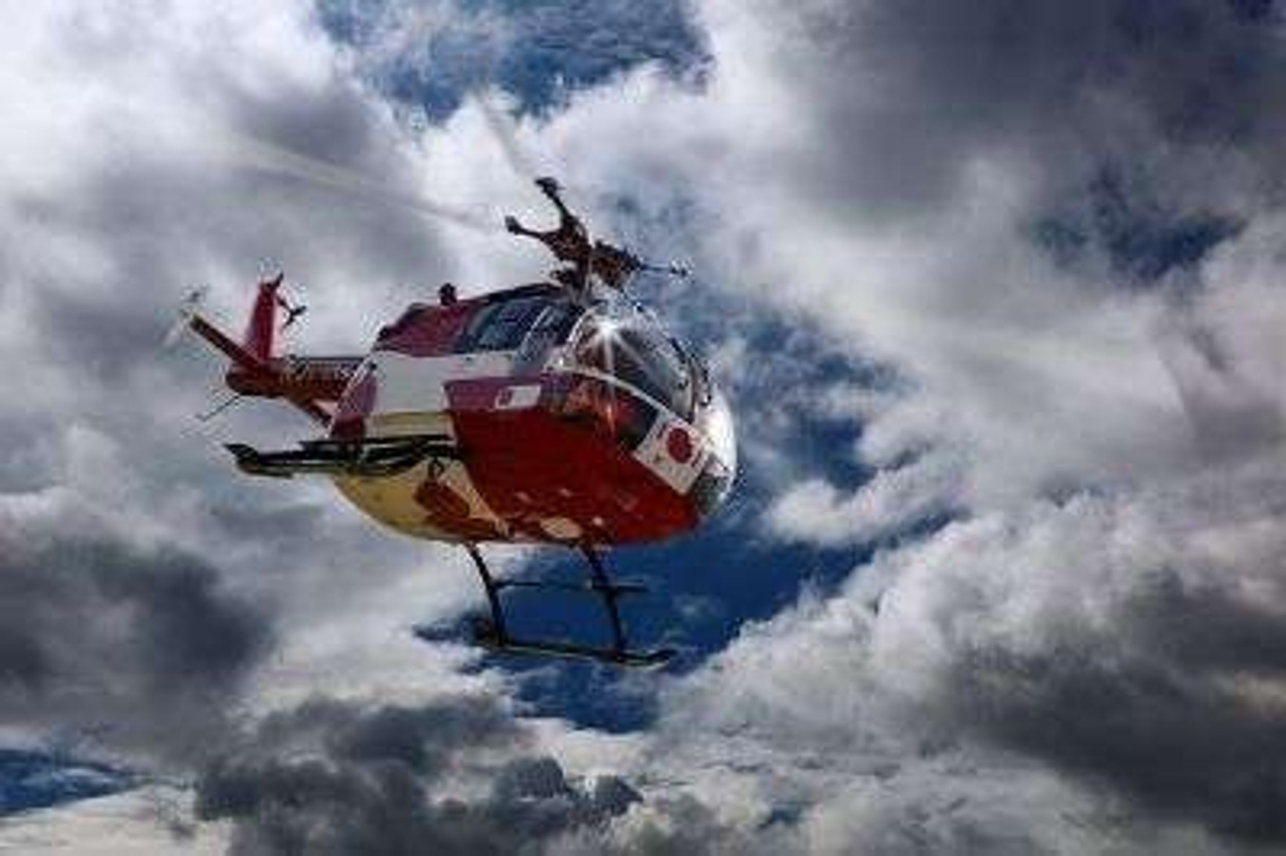Helicopter in flight
