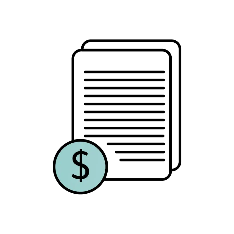 Document with a dollar sign
