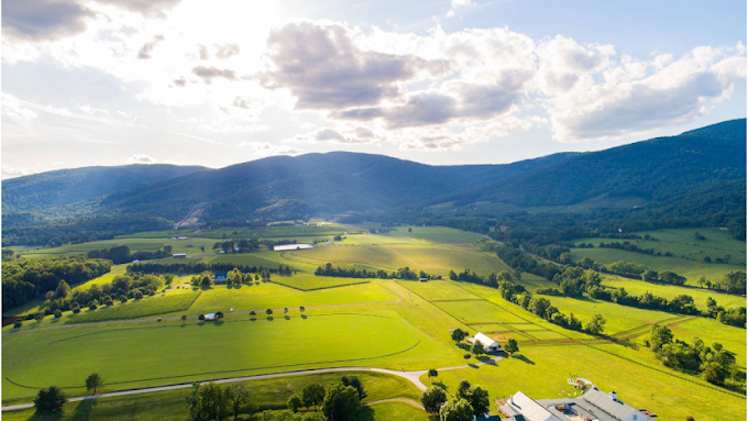 Rolling hill and mountain landscapeundefined