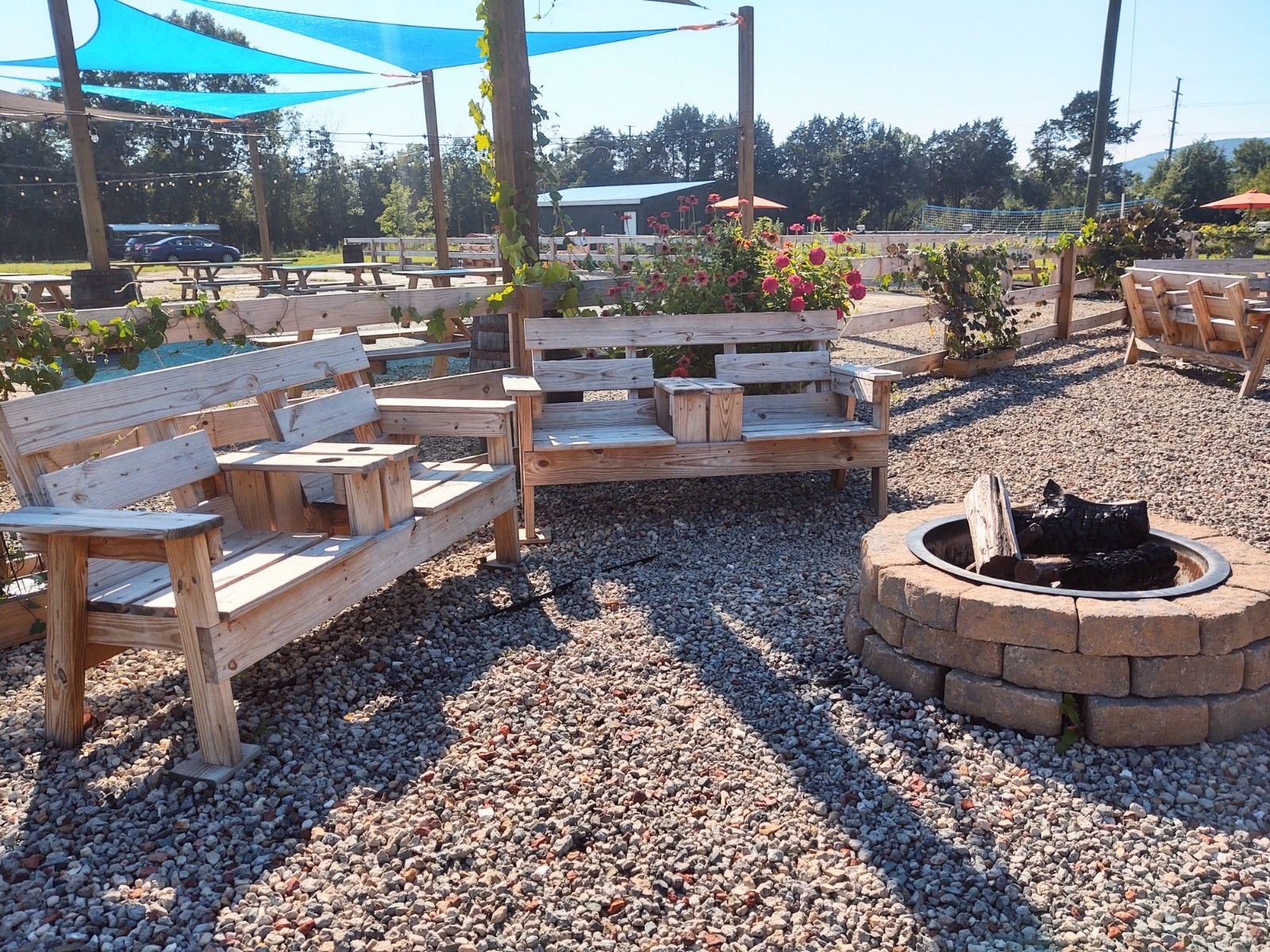 Expansive Beer Garden with firepits