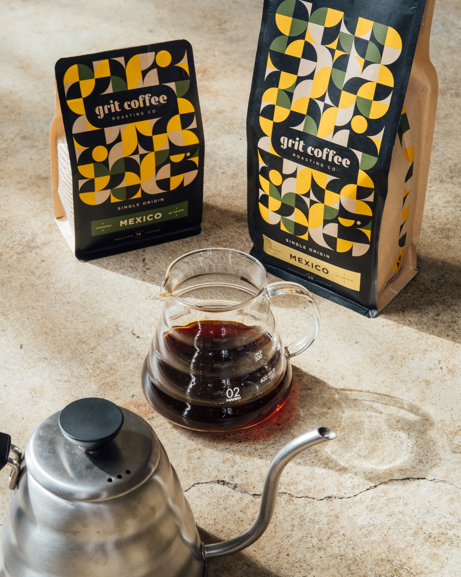 Packaged Grit coffee bags