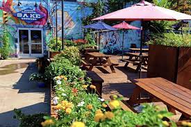 Located at IX Art Park with an outdoor patio