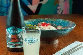 North American Sake paired with rice bowl from Bad Luck Ramen Bar