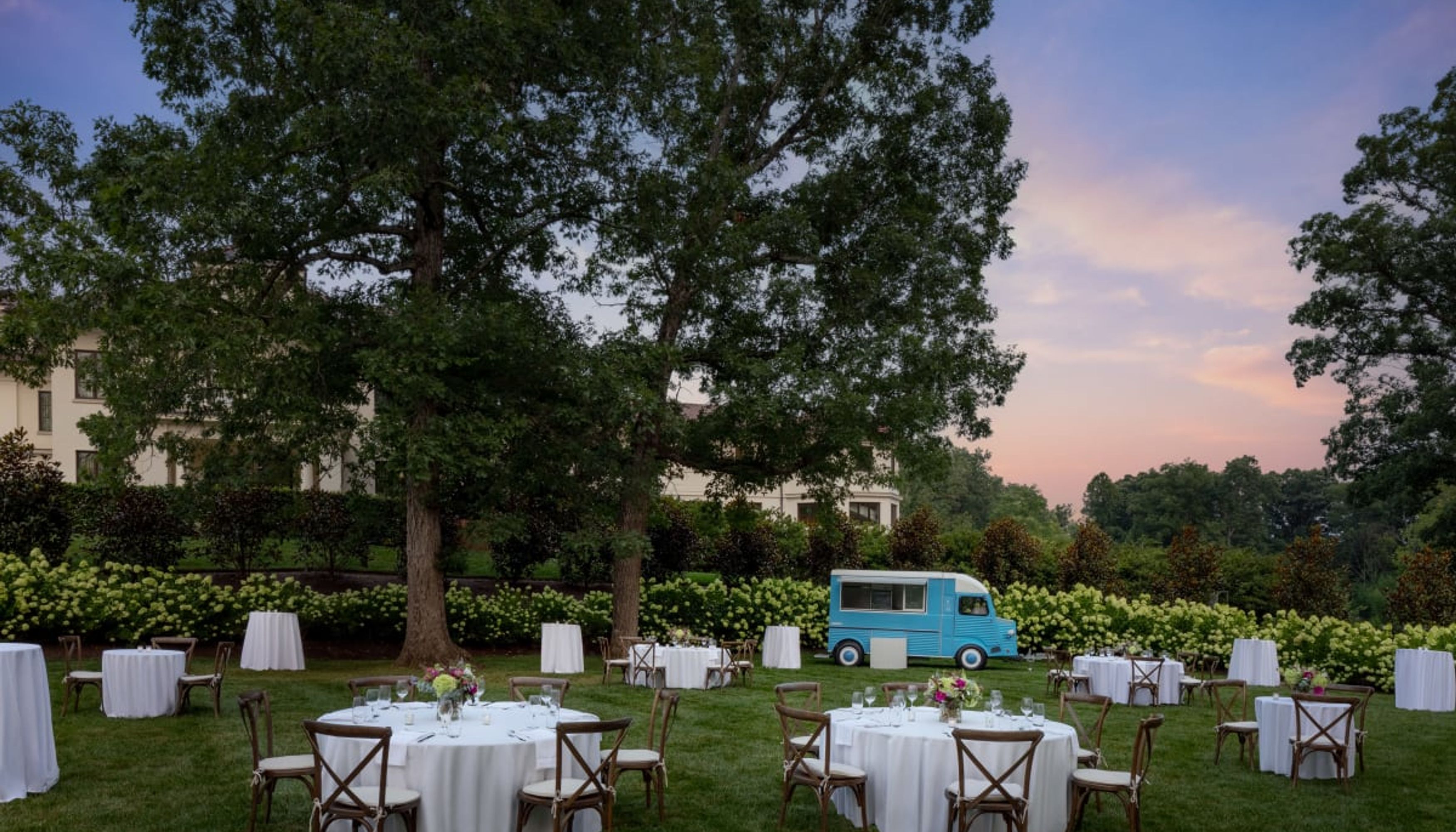 tables and chairs for an event outsideundefined