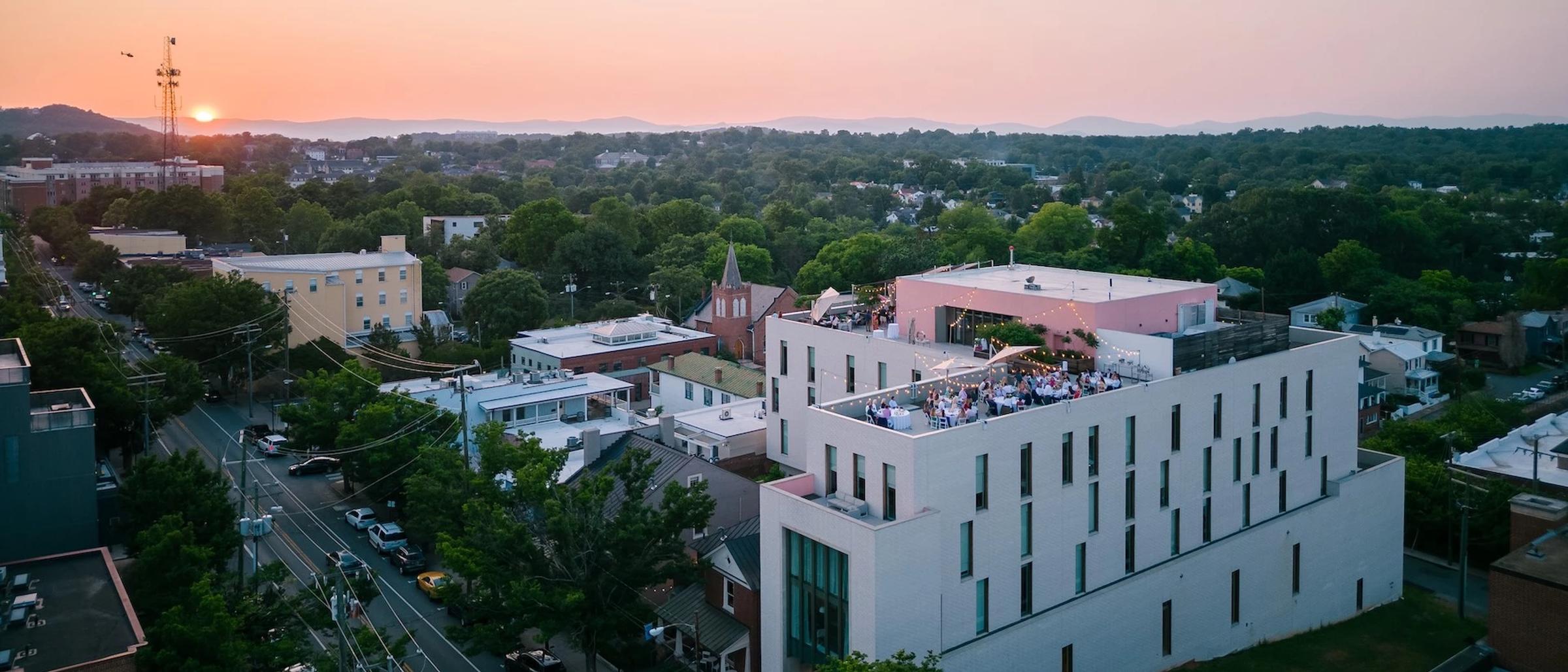 sunset walk on the downtowm mall