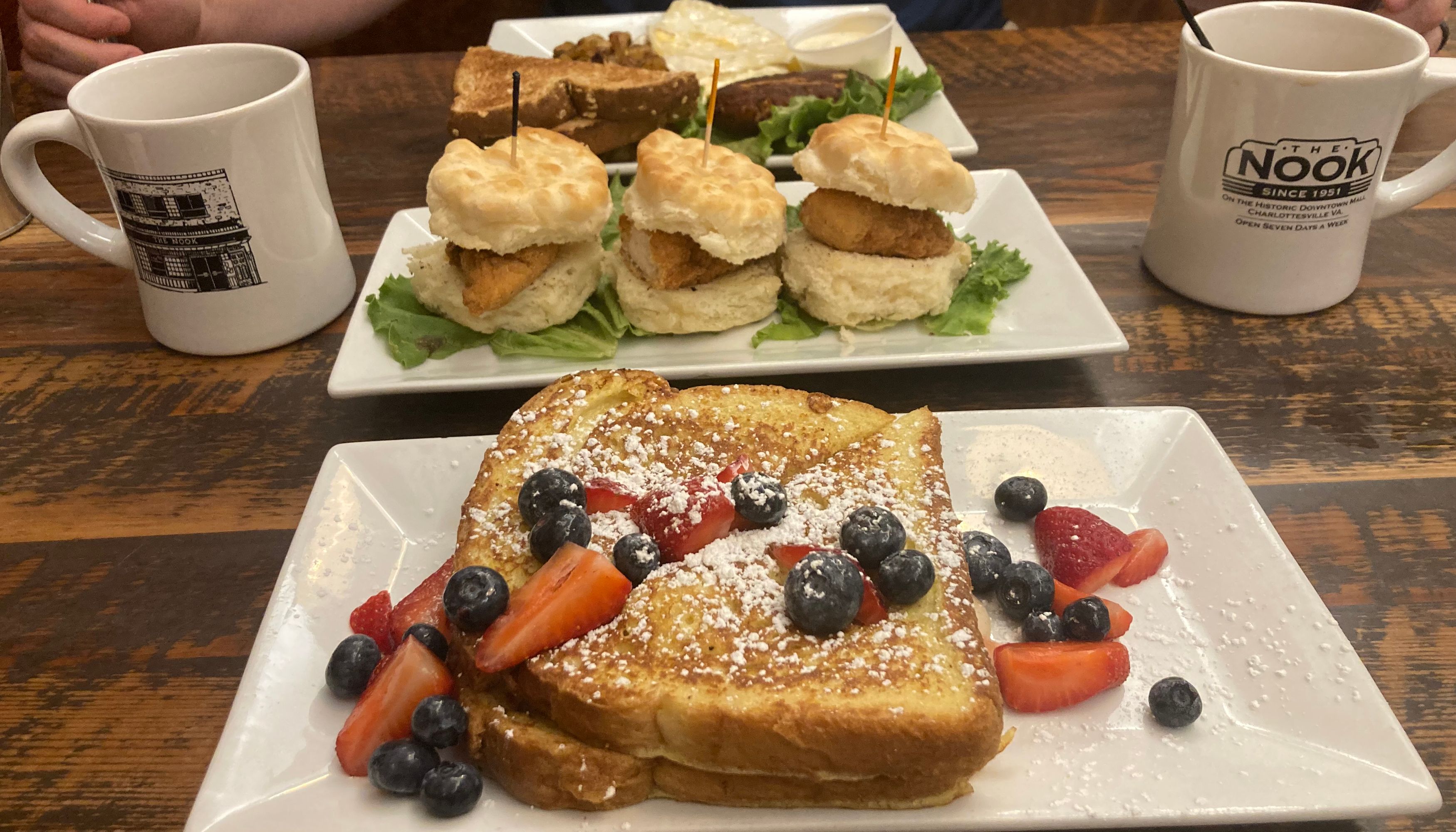 Plate of french toast with strawberries and blueberriesundefined