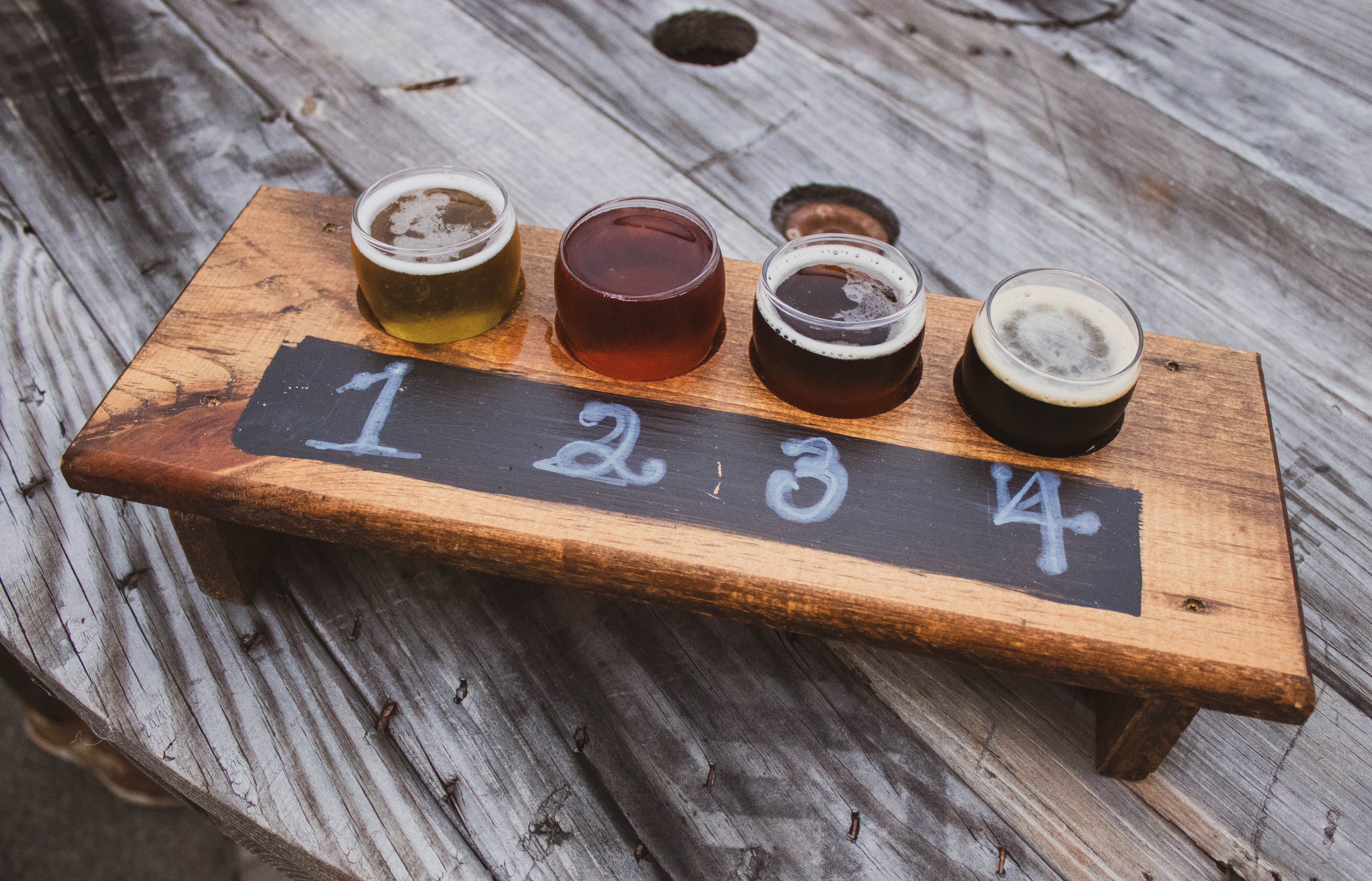 Craft Beer Flights featuring house made brews and local ciders