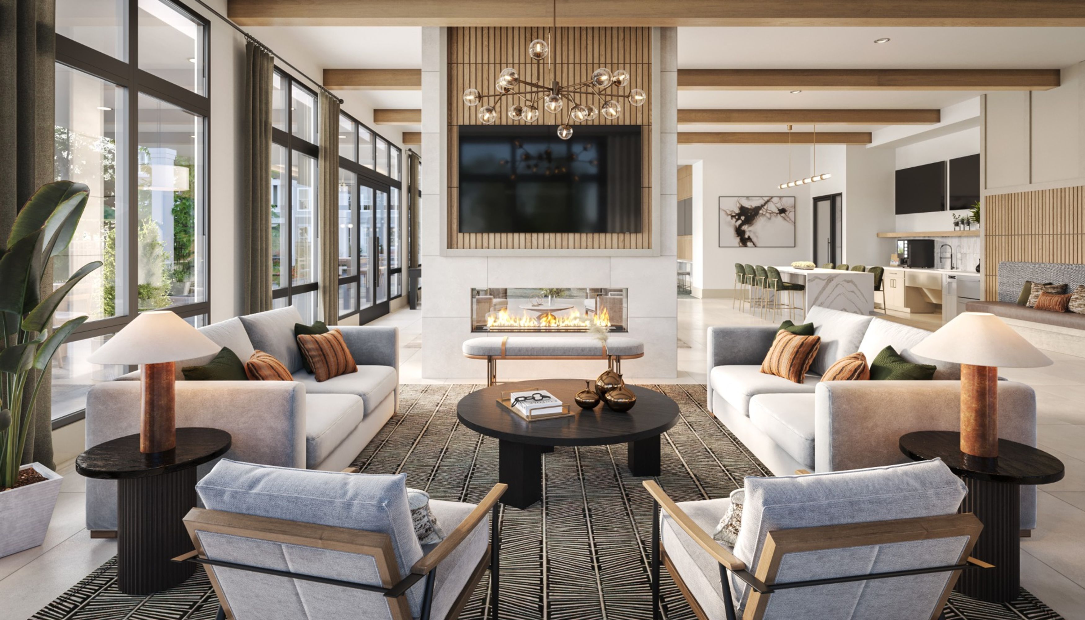 Clubhouse with fireplaceundefined