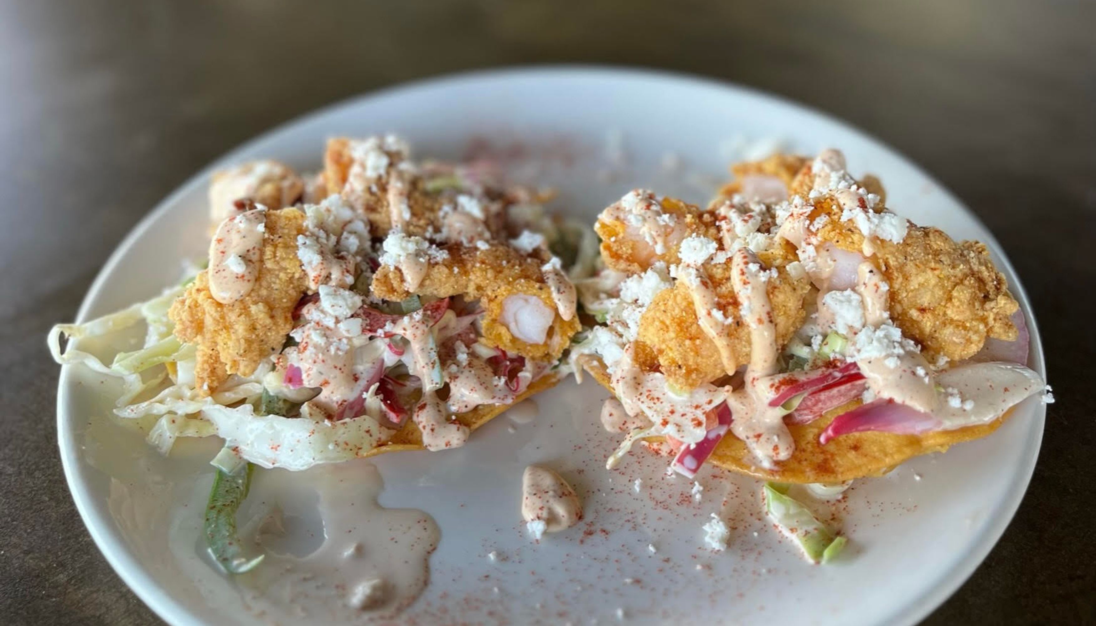 Food on white plate