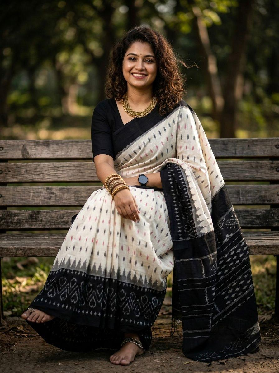 Pochampally Ikkat Pure Mercerized Cotton Saree
