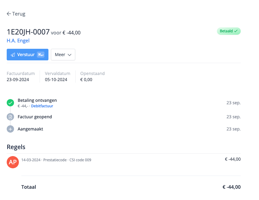 Creditfactuur betalen