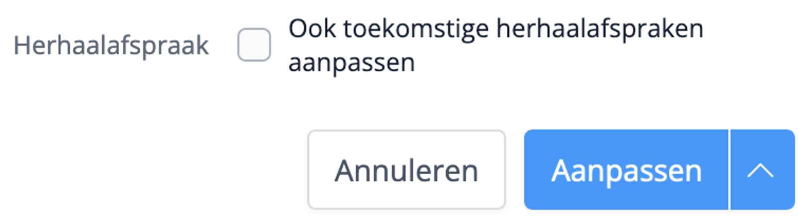 Afspraken in de toekomst aanpassen