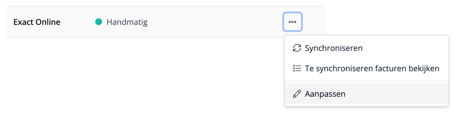 Exact Online configuratie aanpassen
