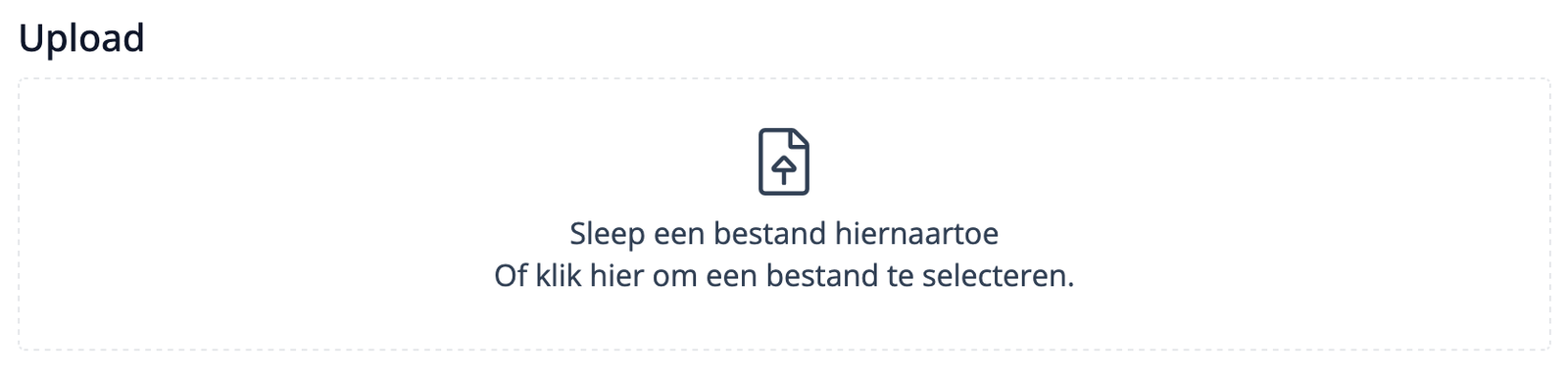 Uploadformulier om migratiebestanden up te loaden