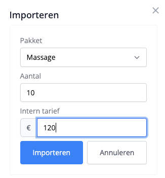 Credits importeren in Flux vanuit een ander systeem