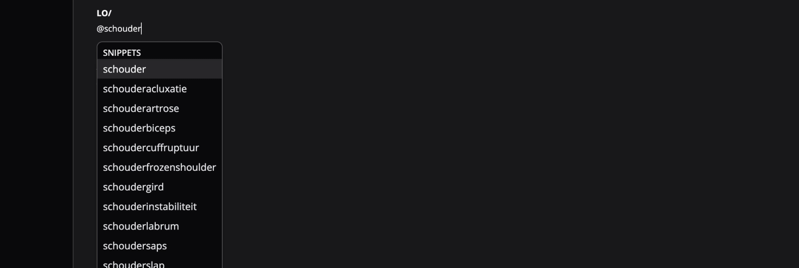 Snippet gebruiken in de Medical Feed in Flux om makkelijk verslag te leggen