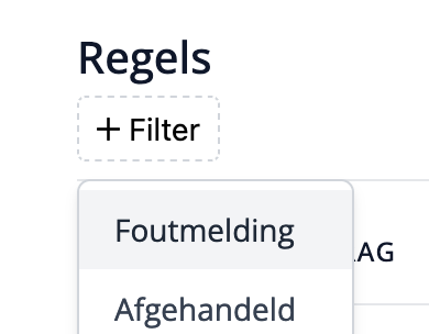 Filter makkelijk op foutmelding binnen de declaratie