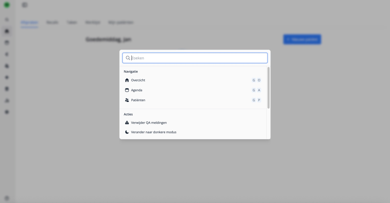 Command menu in Flux
