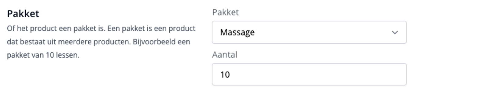 Een pakket aan een product koppelen in Flux