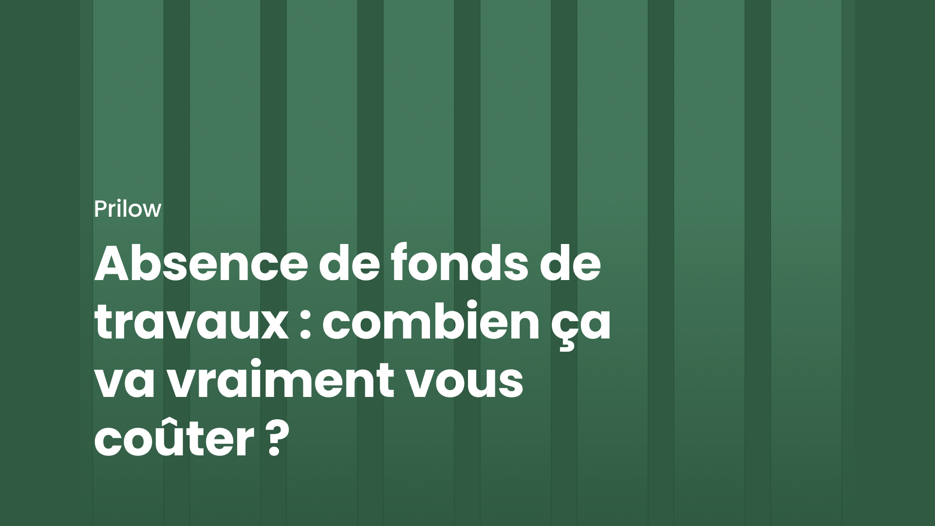 Absence de fonds de travaux : combien ça va vraiment vous coûter ?