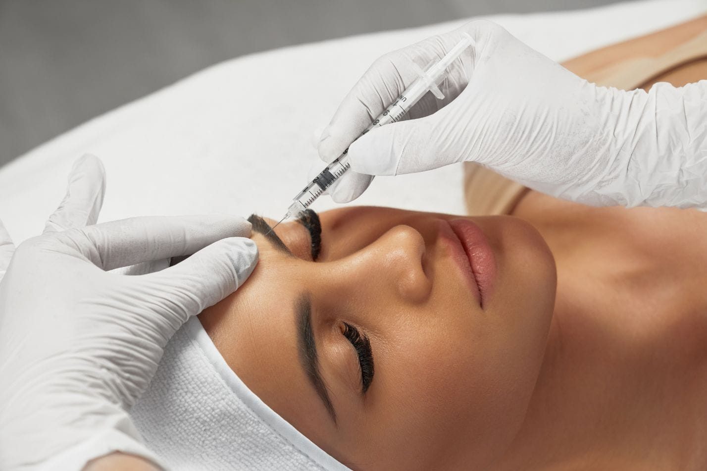 Botox injection in the forehead