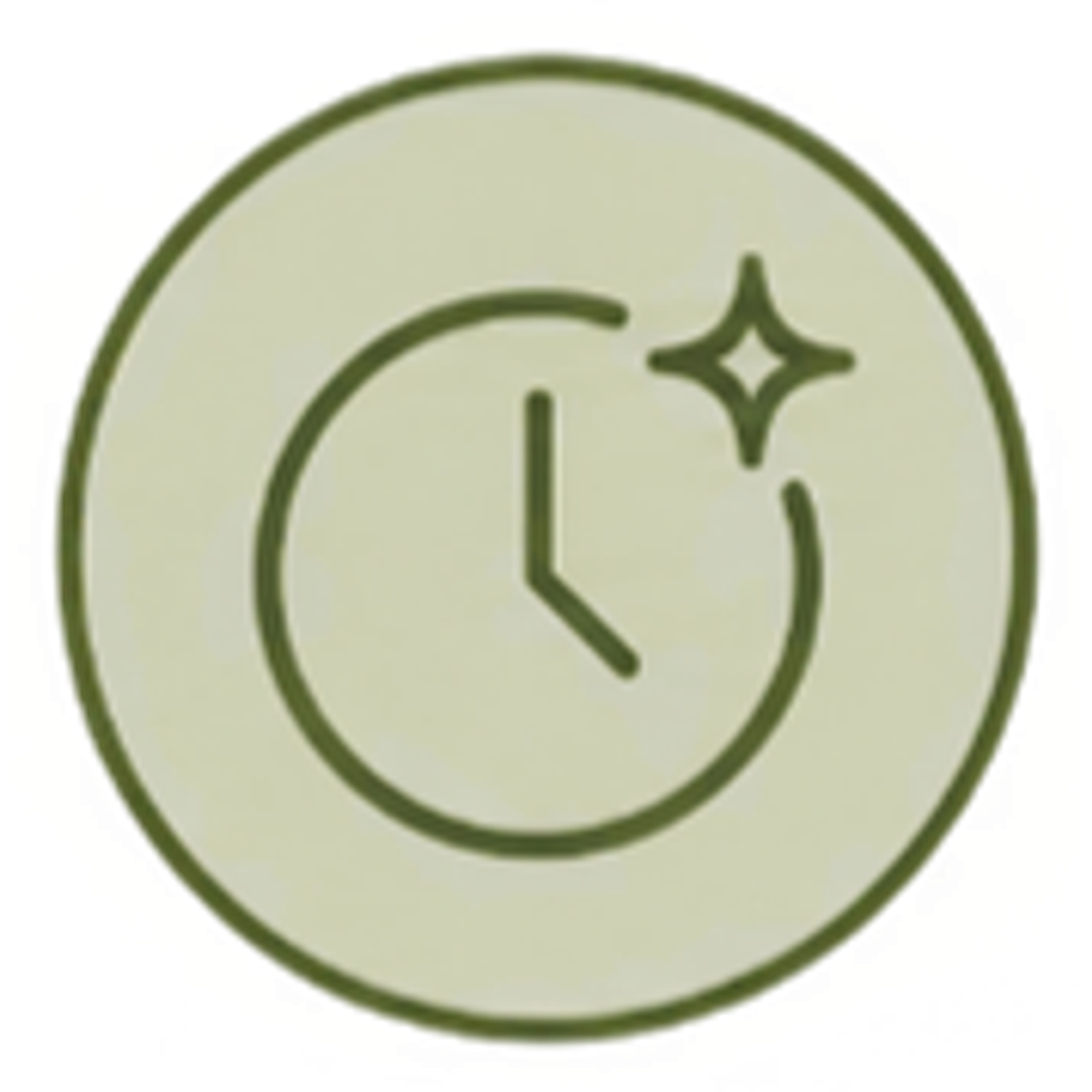 A clock with a spark.