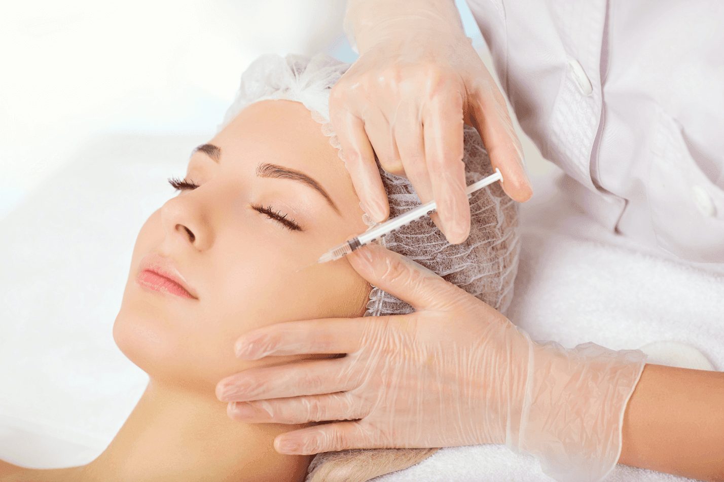 A woman receiving a mesotherapy treatment
