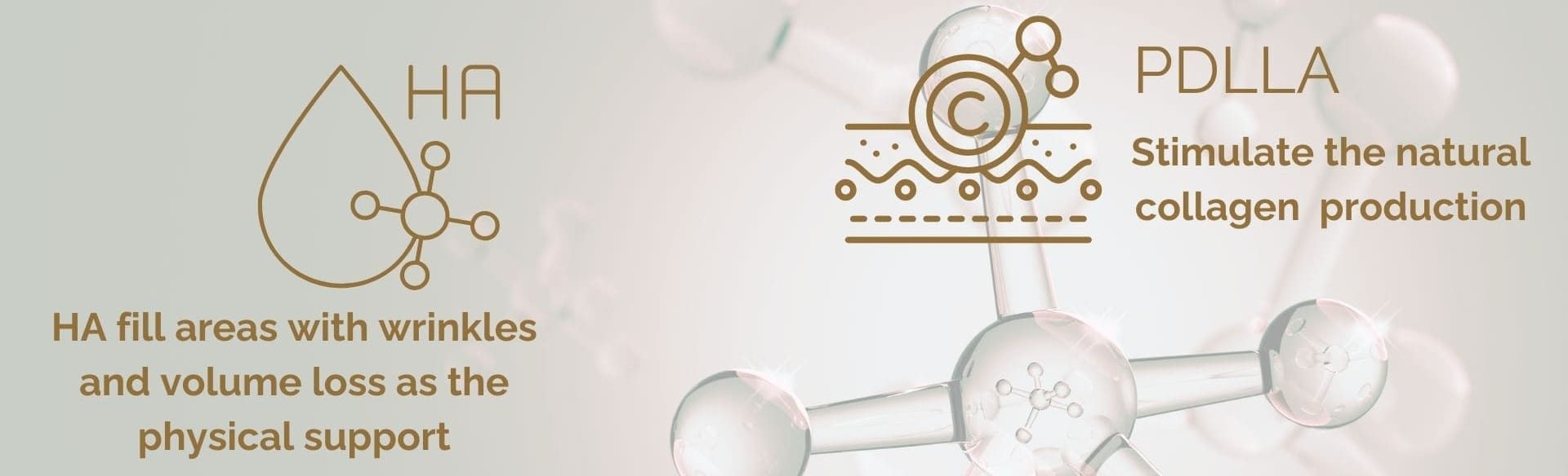 How Juvelook works: hyaluronic acid gives physical support while PDLLA stimulates natural collagen