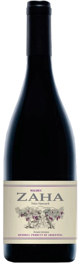 Botella de Zaha Malbec 2020 750 ml