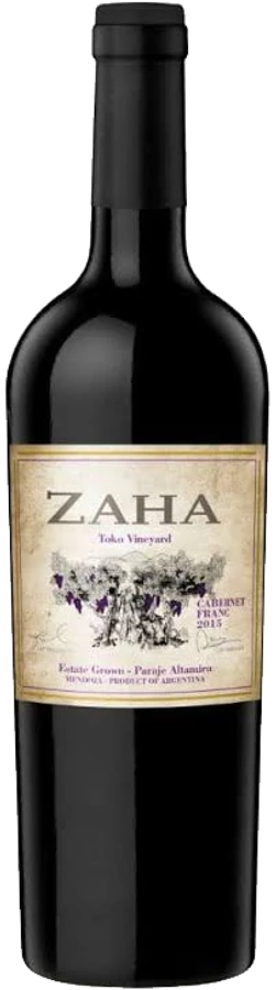 Botella de Zaha Cabernet Franc 2023 750 ml