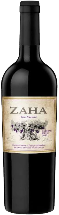 Botella de Zaha Cabernet Franc 2023 750 ml