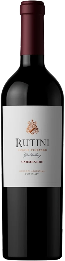 Botella de Rutini Single Vineyard Gualtallary Carmenere 2021 750 ml