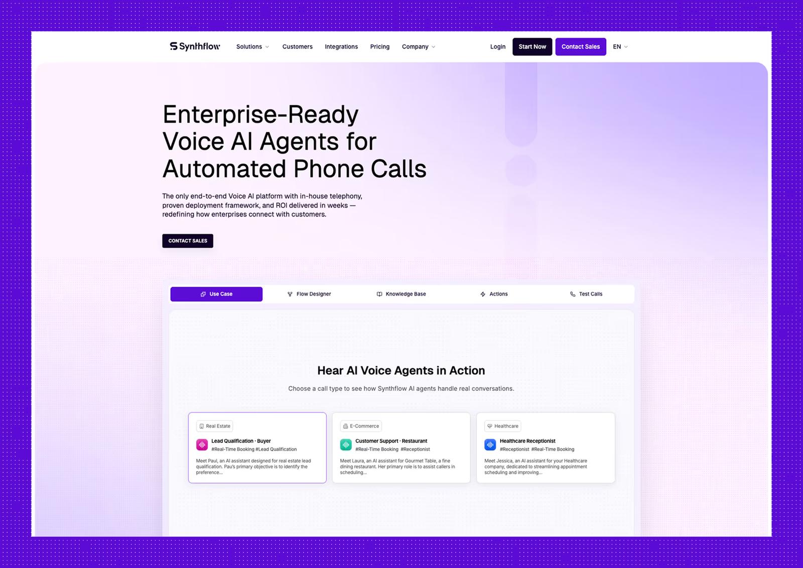 Synthflow AI: Turning $20M Raise Into a Scalable Web Presence project screenshot 1