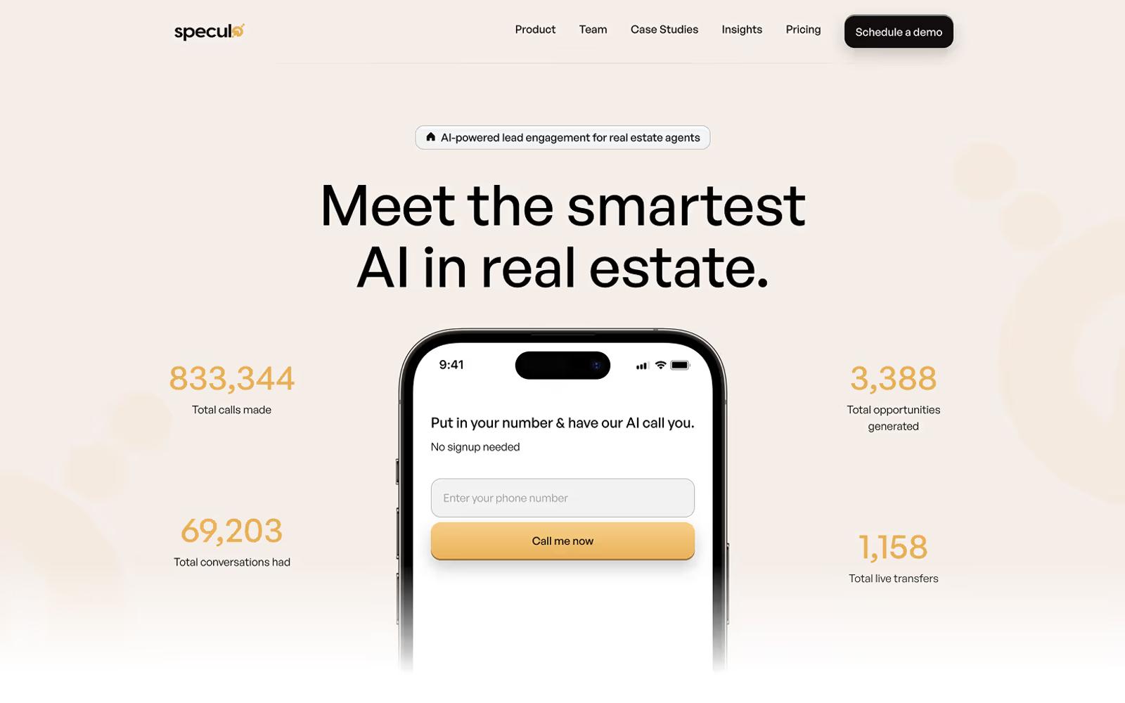 AI Website Example 11: Speculo.ai