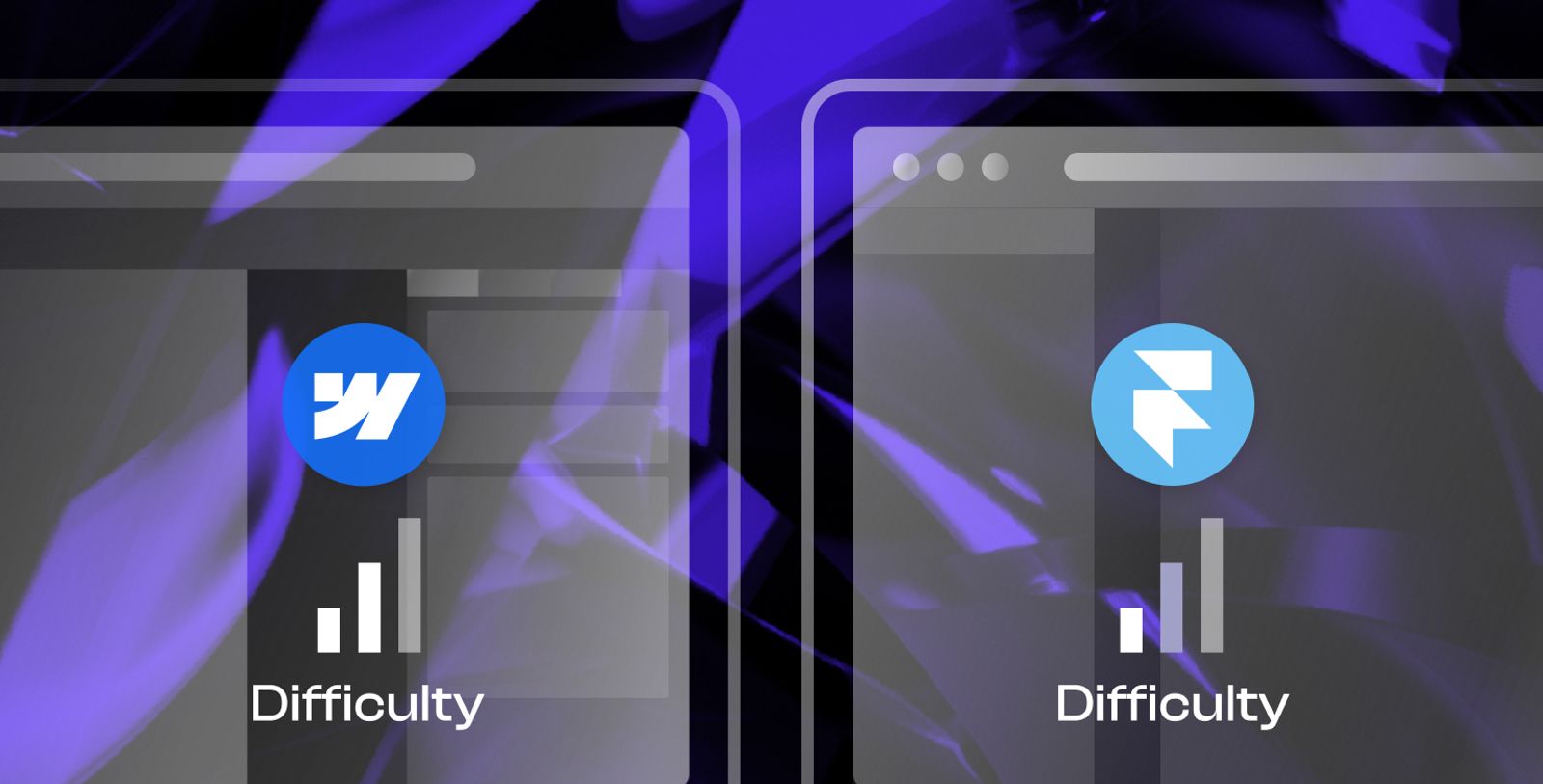 Side-by-side comparison of how hard it is to build and edit a site in Framer vs Webflow