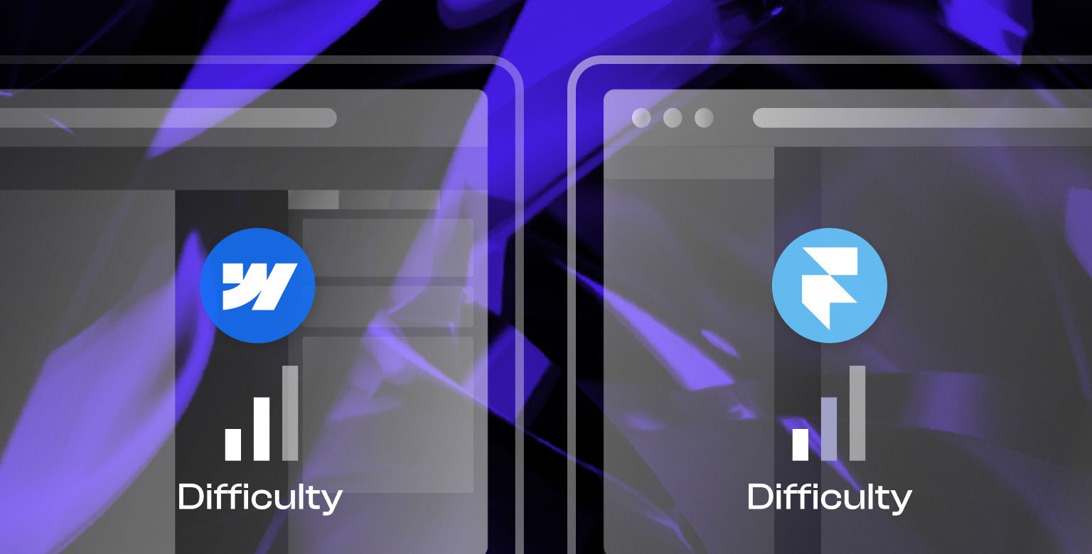 Side-by-side comparison of how hard it is to build and edit a site in Framer vs Webflow