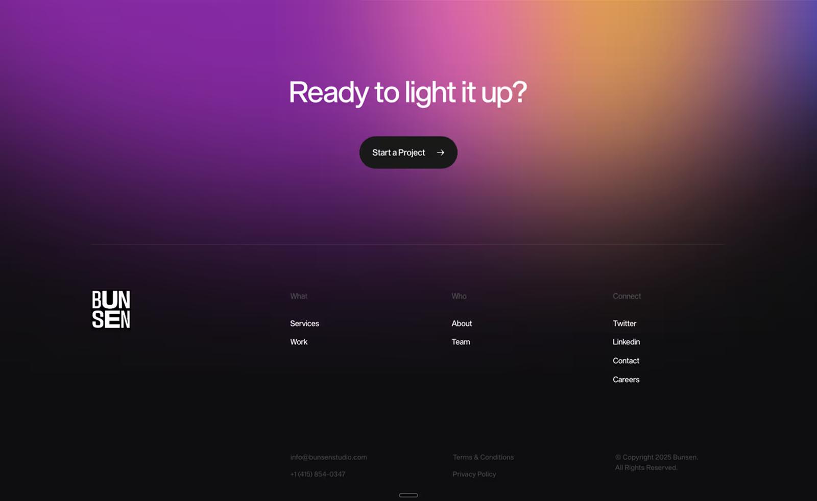 Website footer example #25: Bansen Studio