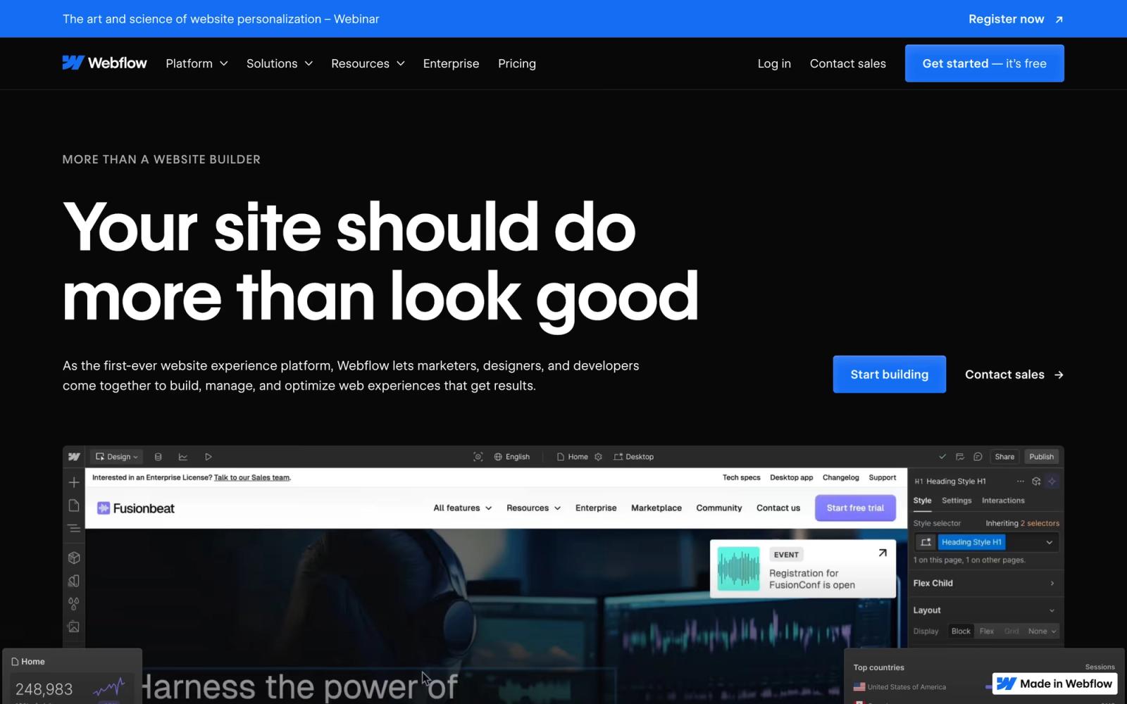 Webflow is the top Squarespace Alternative