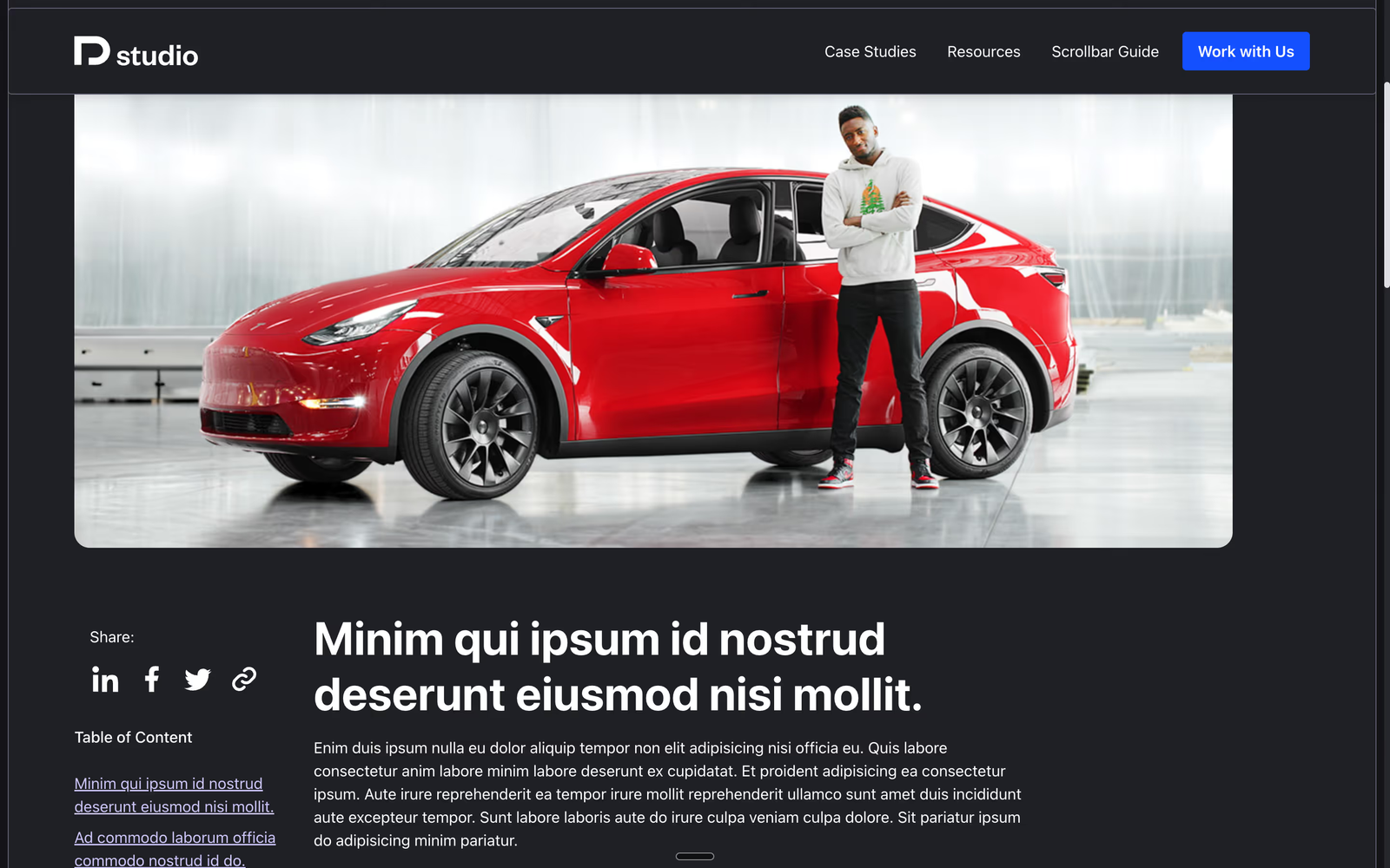 Dark Mode Custom Scrollbar in our clonable